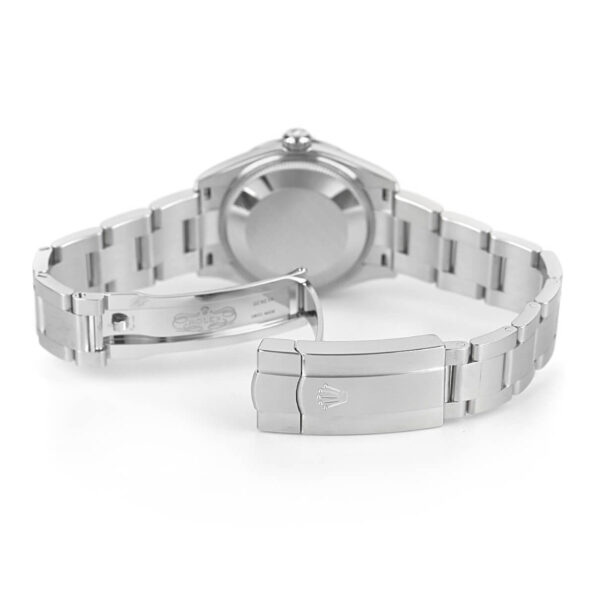 The Rolex Oyster Perpetual 31mm featuring the solid Oystersteel case back and seamless bracelet integration.