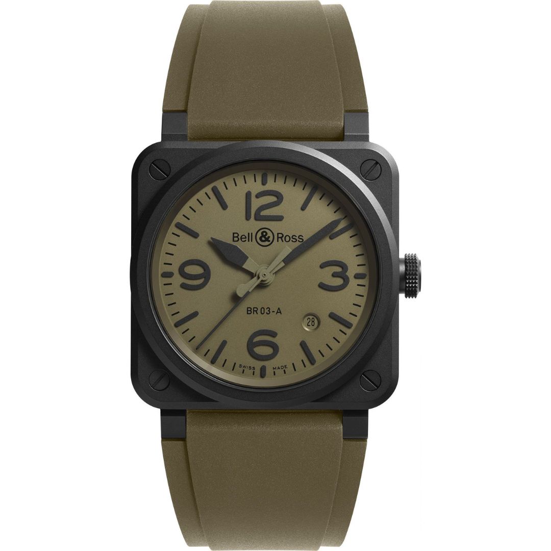 Bell & Ross BR 03 Military Ceramic BR03A-MIL-CE/SRB Ceramic Khaki Dial
