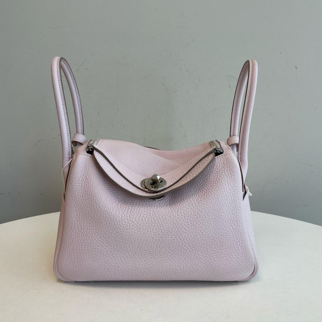 Hermes Lindy 26 Mauve Pale Clemence Palladium Hardware
