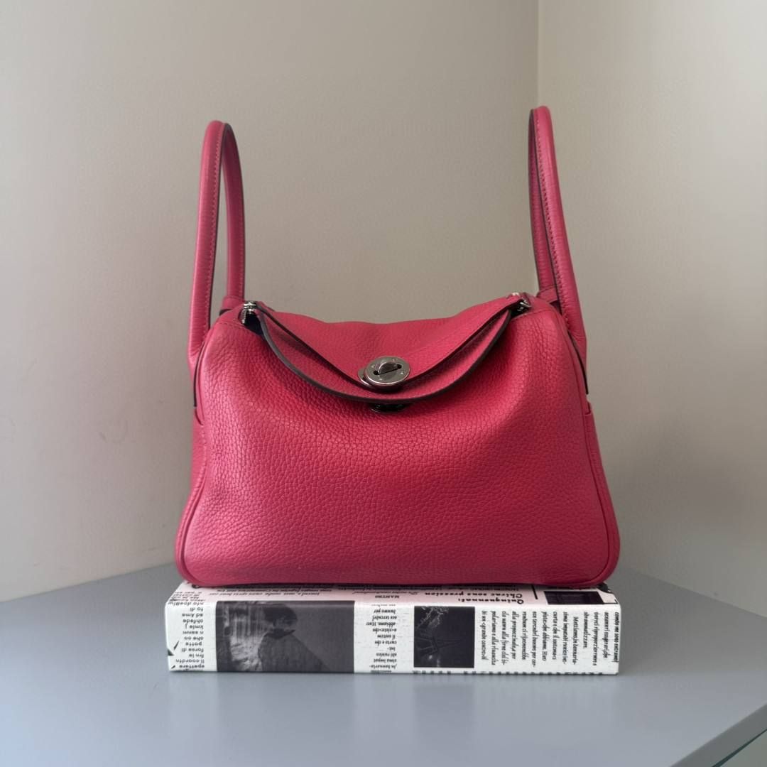 Hermes Taurillon Clemence Lindy 26 Rose Extreme