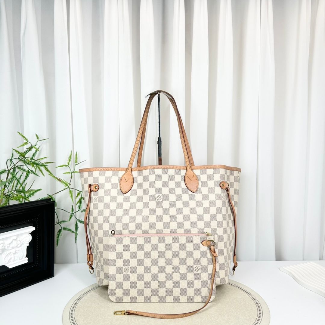 Louis Vuitton Damier Azur Neo Neverfull MM Rose Ballerine